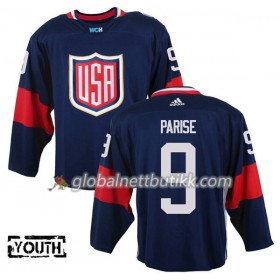 USA Hockeydrakt Zach Parise 9 World Cup i ishockey 2016 Blå Premier - Barn
